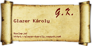 Glazer Károly névjegykártya
