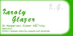 karoly glazer business card